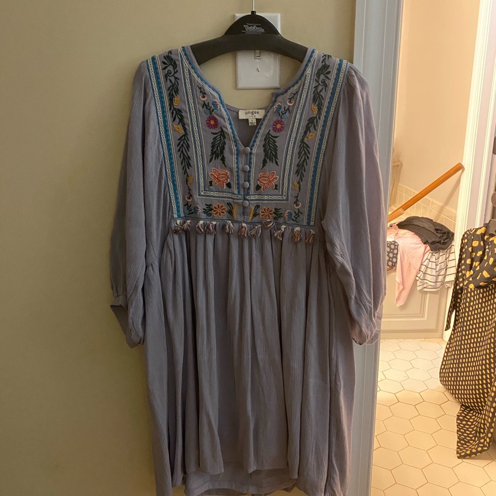 lavender colored flowy dress
